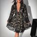 Elegant Plus Size V-Neck Lace Evening Dress, Sexy Bodycon Gown With Long Sleeves, Floral Embroidery Formal Dress For Women (0XL-5XL, Black)_ecoleips.com
