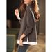 Women's Oversized Hooded Sweatshirt – Fleece-Lined Long Sleeve (Unisex Fit, Drop Shoulder, Solid Gray, 95% Cotton)_ecoleips.com