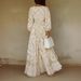 Bohemian Western Lace Trim Dress – Long Sleeve Floral Print Maxi Dress For Women_ecoleips.com