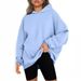 Oversized Fleece-Lined Hooded Sweatshirt - Women's Cozy Pullover With Drop Shoulder For Streetwear & Loungewear_ecoleips.com