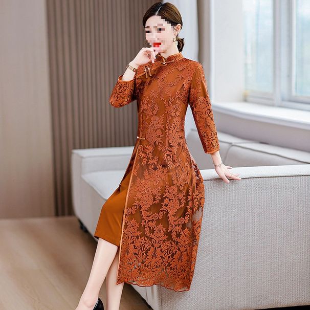 Mother's Wedding Dress Is Suitable Everyday Wear, Slimming And Flattering, With New Chinese-style Lace Design, A_ecoleips.com
