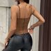 Cross-border Foreign Trade INS Street Style Suede Retro Fishbone Vest Irregular Diamond-shaped Top With Chest Pads 71432_ecoleips.com