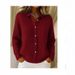 Women's Button Down Knitted Cardigan Coat Solid Color Casual Fashion Sweater 2025 European American Style Autumn Winter Clothing_ecoleips.com