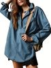 Women's Clothing V-Neck Denim Jacket – Trendy Long Sleeve Overshirt (Casual, Lightweight & Versatile Layering Piece)_ecoleips.com