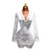 New Women's Sexy Elegant Lace Deep V Slim Fit Bodycon Dress Spring Summer Fashionable Casual Short Dress_ecoleips.com