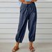 Suitable For All Seasons 2025 New Loose High-Waisted Button Cotton Linen Nine-Point Wide-Leg Women's Pants_ecoleips.com