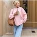Women's Sweet Pink Round-Neck Sweater – Cozy Polyester Pullover With Shell-Inspired Details (S-XXXL)_ecoleips.com