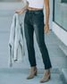 Women’s Clothing autumn and winter new style street trendy ordinary washed black frayed hem jeans for women_ecoleips.com