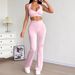 AD395 Cross-Border Halter Neck U-Neck Tank Top Women's Yoga Set With Ruched Butt-Lift Tight Pants For Sports And_ecoleips.com