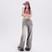 Early Autumn New Arrival: Gray Loose-fitting Versatile Trendy American-style Straight Wide-leg Denim Pants For Women_ecoleips.com
