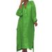 Women's Elegant Solid Color Long Dress Spring Autumn Simple Button Pocket Design Regular Fit_ecoleips.com