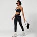 Women's Clothing Summer Color Matching Cross Beautiful Back Sports Bra High Waist Slim Yoga Pants Sweat Absorbent Breathable Fitness Clothes_ecoleips.com