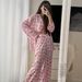 European And American Summer New Heart Print Satin Loose Comfortable Pajama Set Cross-Border Wholesale Homewear For_ecoleips.com