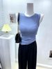 Elegant Slimming Sleeveless T-Shirt Top for Women Stretchy Tight Fitting Summer Base Layer Vest Bust Enhancing_ecoleips.com