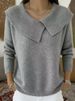 K New Fashionable Retro Playful Temperament Show Thin Collar Sweater Versatile Knitted Lazy_ecoleips.com