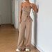 Women's Summer Fashion Set Elegant Commuter Style With Ribbed Sleeveless Tie Front Top And Casual Two-Piece Ensemble_ecoleips.com