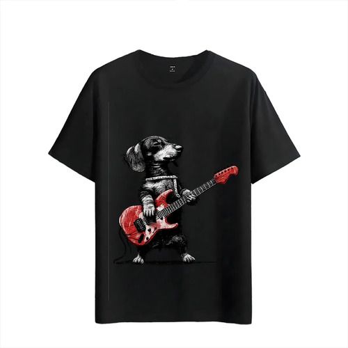 Women's T-Shirts Tshirt Muscle Freaks Guitarist Dog Style Rockstar_ecoleips.com