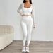 AD637 New Autumn/Winter Fashion High-Waisted Butt-Lifting Yoga Running Fitness Slimming Nude Feel Pilates Casual Set_ecoleips.com