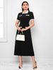Women's Clothing New French Style Women's Dress High-End Elegant Long Slim Fit A-Line Collar_ecoleips.com