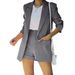 K Top, Shorts, Suit Set, Sexy Temperament, Women's Fashion, Casual, Lapel Cardigan_ecoleips.com