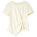 SENTUBILA Solid Color Women T-shirt 2026 Irregular New O Neck 100% Cotton Short Sleeve Casual Fashion Female Tops 152T80136_ecoleips.com
