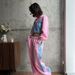 Trendy Denim-Patched Hoodie & Pants Set - Streetwear Two-Piece Outfit (S/M/L/XL, Glacier Blue/Moon White/Blossom Pink)_ecoleips.com