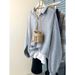 polo Collar Solid Color Sweatshirt For Women, Spring And Autumn Thin Loose New American Hong Kong Style_ecoleips.com