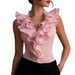 Summer Collection Ruffled Irregular Versatile Shirt Vest Women's Clothing Tops Cross Border European American Amazon AliExpress Popular_ecoleips.com