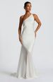 European And American Cross-Border Women's Fashion One-Shoulder Sleeveless Backless Slim Sexy Tie Mesh Long Dress Gown_ecoleips.com