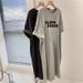 Dress Women 2025 Summer New Simple Letter Printed Casual Plus Size Loose Short Sleeved Dress_ecoleips.com