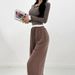 AD883 Trendy Women's Hooded Long-Sleeve T-Shirt, Pure Desire Style, Solid Color, Slim Fit, Simple, Slimming, Casual Base_ecoleips.com