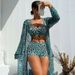 Women's Hot-selling Women's Split Swimsuit Blouse Three-piece Set Gathered Pleated Swimsuit High Waist Swimming Trunks_ecoleips.com