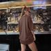 Women's Casual Brown T-Shirt round Neck Short Sleeve Loose Fit Printed Sporty Minimalist Tee for Spring/Summer_ecoleips.com
