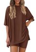 Women's Clothing Summer New Fashion Leisure Suit Solid Color Loose Pajamas Women's Clothing_ecoleips.com