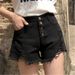 So Pretty White Button-Up High-Waisted Denim Shorts For Women A-Line Loose Wide-Leg Hot Pants 2025 Summer_ecoleips.com