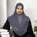 Hand-Embroidered Muslim Headscarf – Double-Layer Chiffon Hijab With Lace Trim (One Size) – Modest Fashion For Women_ecoleips.com