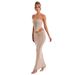 Women's Clothing Sexy Trendy Backless Tube Top Hip Long Skirt Knitted Suit_ecoleips.com