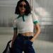 Women's Clothing Summer Sexy Navel Baring Lapel Tops For Women Contrasting Tight Short Sleeved Knitted Sweaters_ecoleips.com