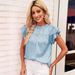 2026 Euroean And American Summer New Fashion Versatile Printed Ruffle Sleeve Wave Collar Women's_ecoleips.com