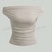 European And American Cross-Border Wholesale Solid Color Off-Shoulder Short Sleeve Crop Top Slim Fit Base Layer Women's_ecoleips.com