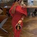 2026 Spring European And American Women's Fashion Dress, Off-the-Shoulder Slim-Fit Bodycon Dress_ecoleips.com