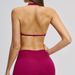 Gym Top Women Hanging Neck Sports Bra Running Push Up Yoga Bra Breathable Sports Underwear Women Fitness Bra Workout Top Women_ecoleips.com
