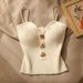 Sleeveless Backless Camisole Top Knitted Strapless Design New Plus Size Tank_ecoleips.com
