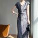 New Chinese-style Women's Clothing, National-style Satin Cheongsam V-neck Dress, Summer 2025 New Model, Slimming And_ecoleips.com