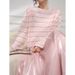Plum Jan/Korean-style Spring-summer Casual Pink Round-neck Youthful Versatile Thin Knit Cardigan For Women_ecoleips.com