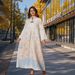 Women's Clothing Elegant Muslim Women's Long Dress With Stand Collar & Gradient Embroidery – Modest Summer Abaya (S-XL, Polyester-Spandex Blend)_ecoleips.com