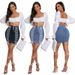 Women's Clothing Summer New Eyelet Rope Denim Skirt_ecoleips.com