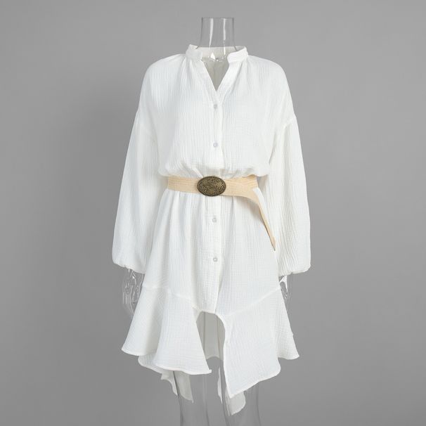 Summer New Cross Border Irregular Short Dress round Neck Batwing Sleeve Pleated Casual Elegant Fashion European American Style_ecoleips.com