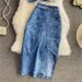 Women's Clothing New Slim Fit Zipper Short Denim Camisole Two Piece Suit Irregular Slit Hip Skirt_ecoleips.com