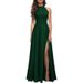 Women's Clothing Halter Neck Sexy Evening Dress Summer Fashion Slit Cocktail Dress Formal Dress_ecoleips.com